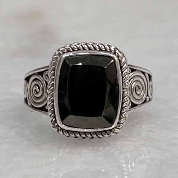 Jewelry - Silver Shungite Sterling Silver Scrolled Braided Design Ring